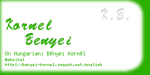 kornel benyei business card