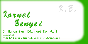 kornel benyei business card